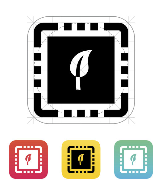 生态CPU图标。矢量图图片下载