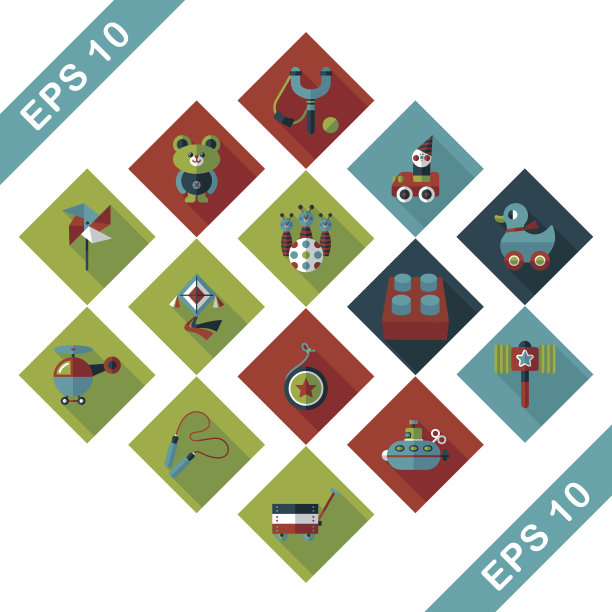 儿童玩具图标集图片下载