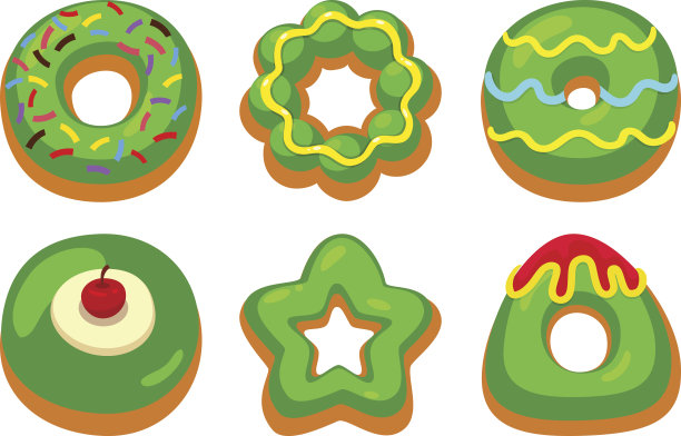 绿色的甜甜圈。图片下载