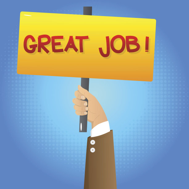 手握伟大的工作标志。图片下载