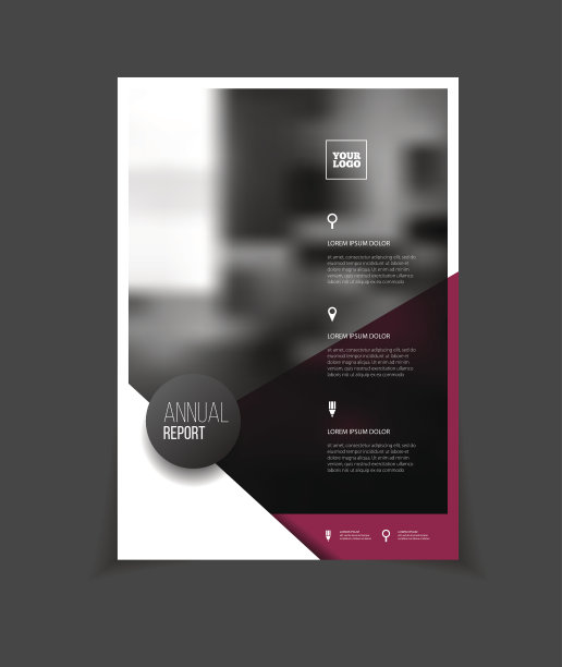 年度报告矢量图。小册子和文本。A4大小素材图片