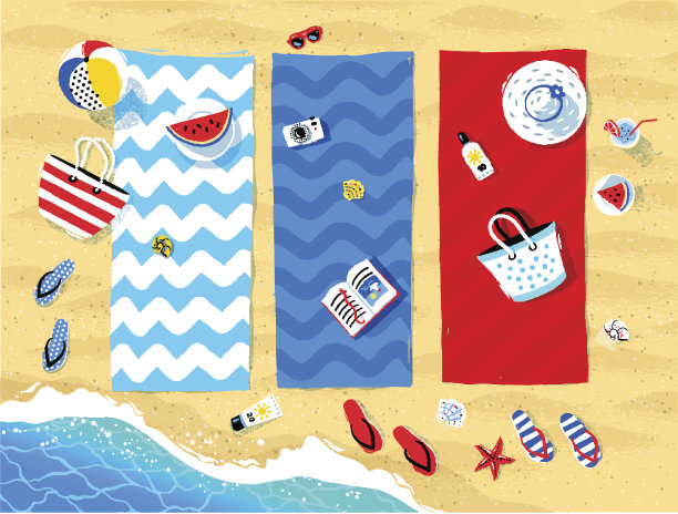 沙滩矢量图素材ID：124785940