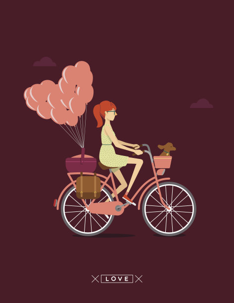 骑自行车的女孩图片下载