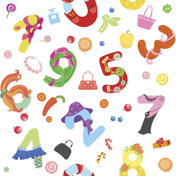 数字像女人符号一样无缝图案图片下载