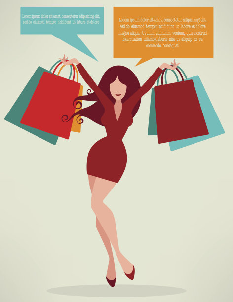 购物，女孩和包的季节图片下载