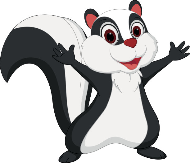 可爱的臭鼬卡通呈现图片下载