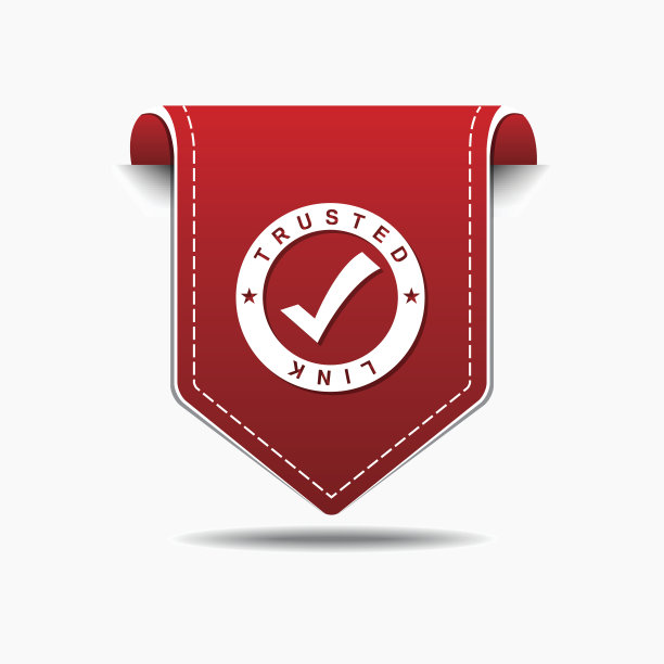 可信链接红色矢量图标设计图片下载