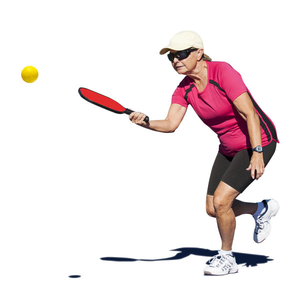 Pickleball行动-高级女子击打球图片下载