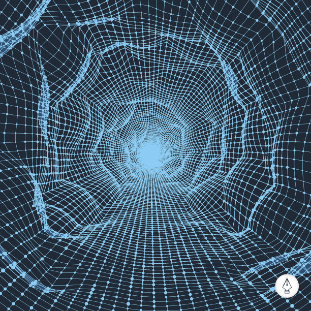 摘要隧道网格。3 d矢量插图。图片下载