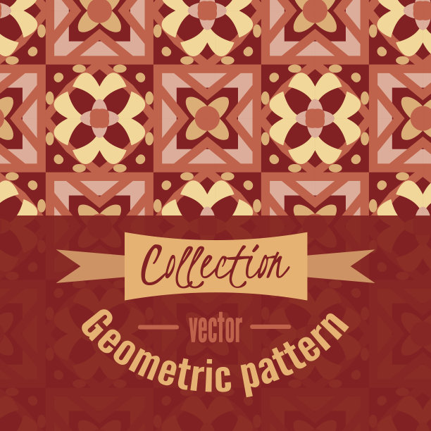 带有几何花卉图案的名片素材图片