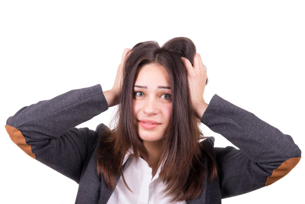 年轻漂亮的女人承受着压力图片下载