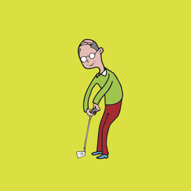 老人在打高尔夫球图片下载