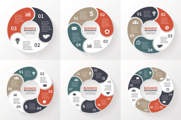 矢量圆箭头信息图。模板循环图，图表，演示图片下载