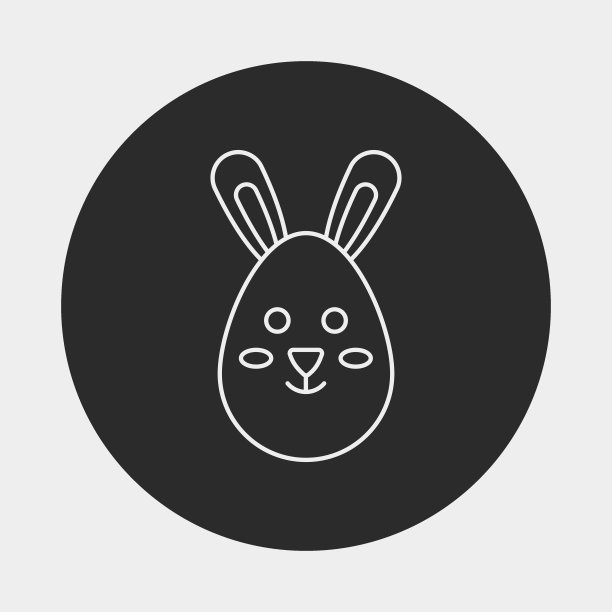 复活节兔子线图标图片下载
