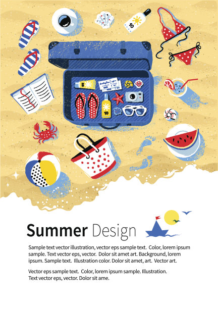 夏季海滨度假设计图片下载