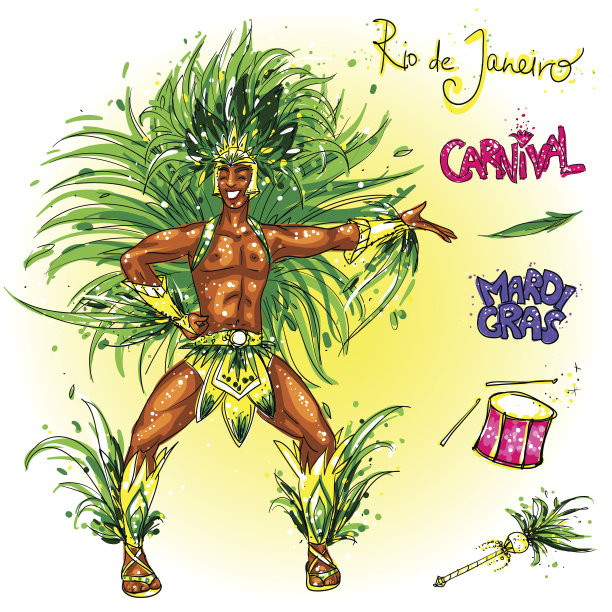 狂欢节舞者,孤立图片下载