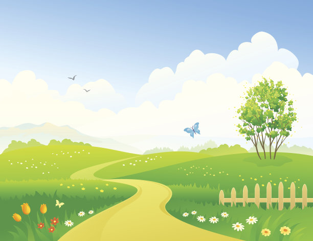 春天的途径图片下载