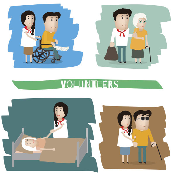 青年志愿者集合，eps10矢量格式图片下载