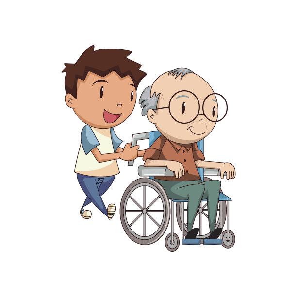 照顾孩子的老人图片下载