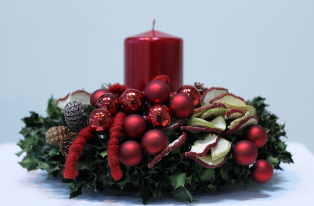 红色圣诞花环图片下载