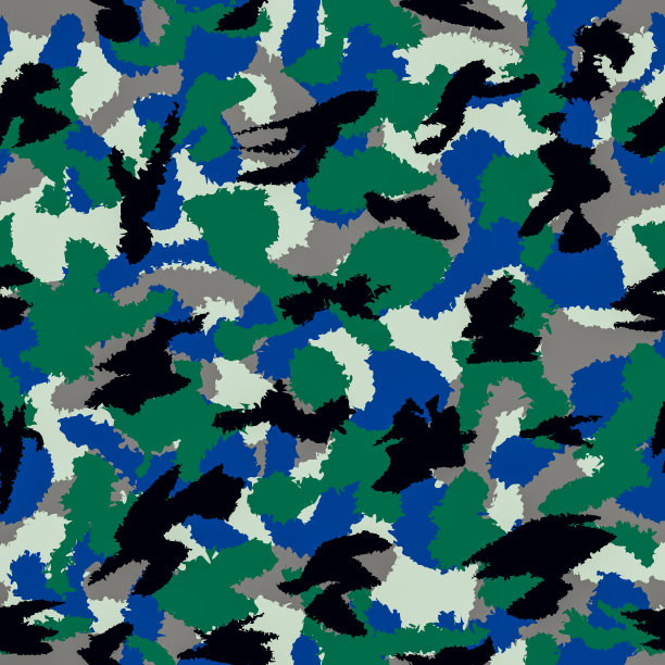 森林混合战争伪装无缝图案。图片下载