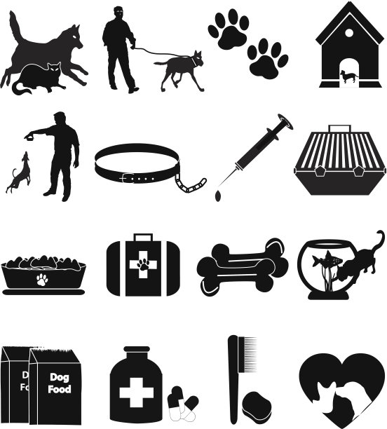 宠物狗图标集图片下载