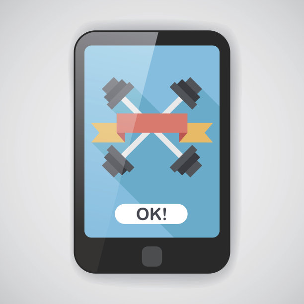 举重旗帜与长影平面图标，eps10图片下载