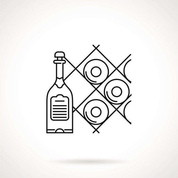 葡萄酒黑色线条矢量图标图片下载