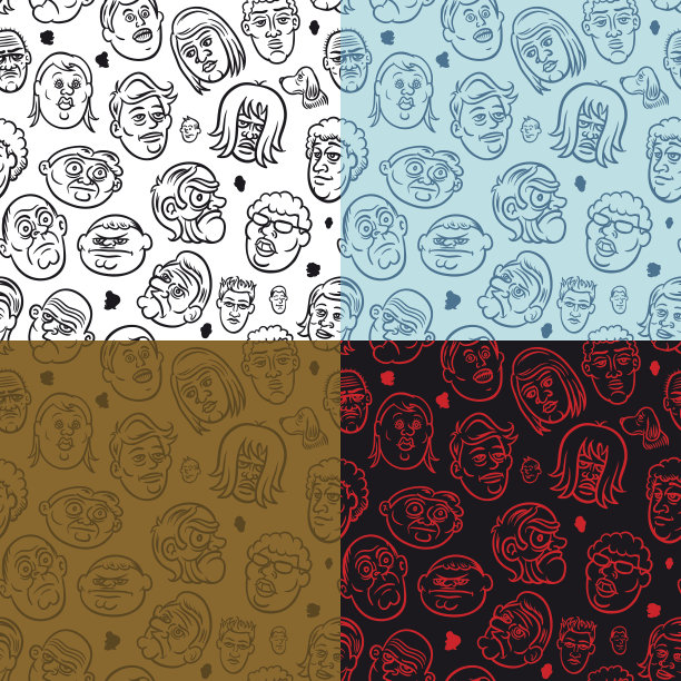 重复的卡通头像图片下载