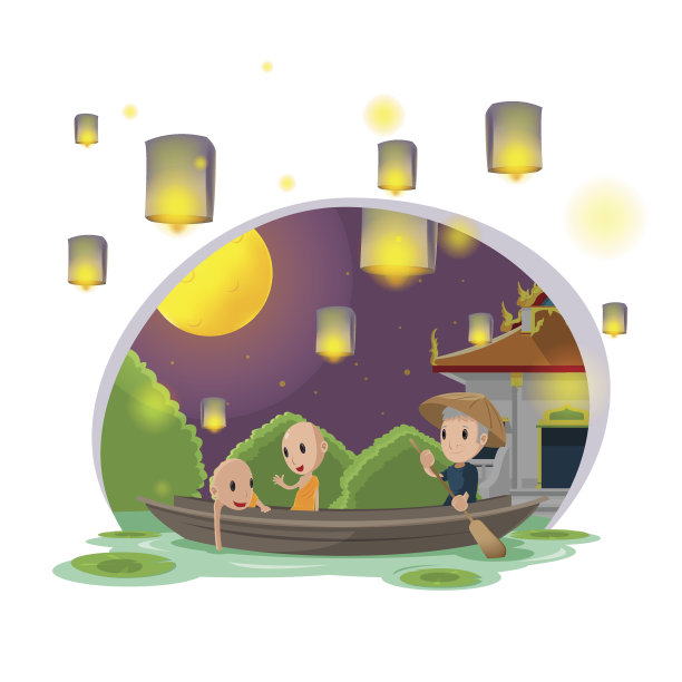 和尚河划桨夜文化载体图片下载