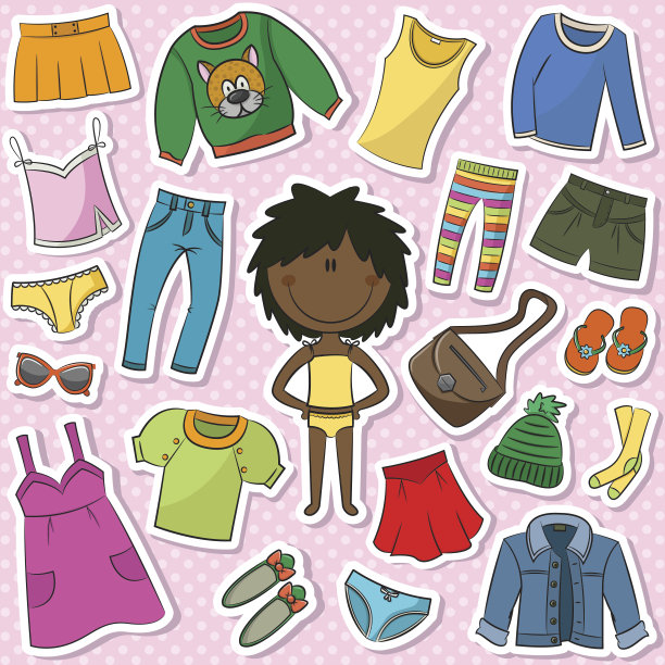 女孩休闲服装图片下载