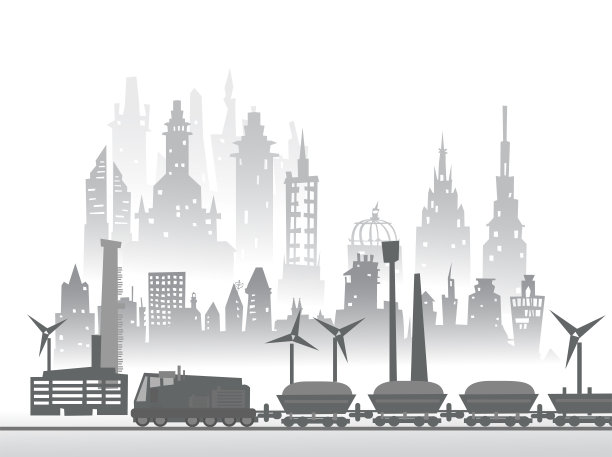 起重机的工业现场视图。重工业的背景图片下载