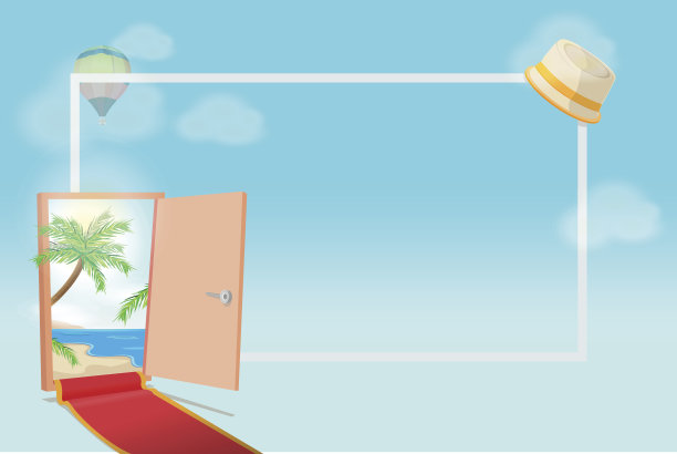 打开门海滩背景度假矢量图片下载