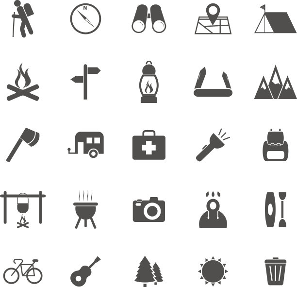 在白色背景上的徒步图标图片下载