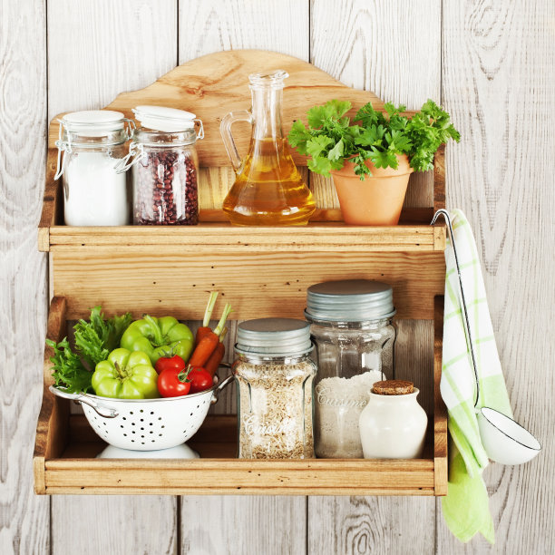 厨房的架子上图片下载