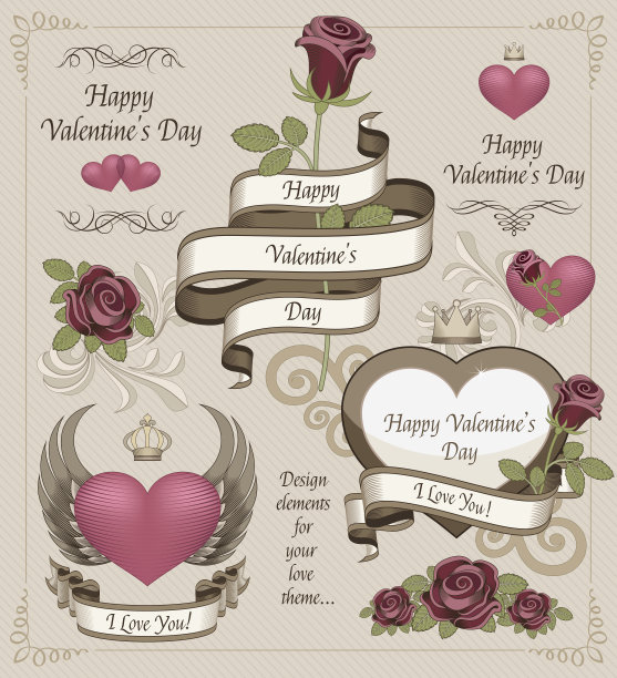 情人节设计元素图片下载
