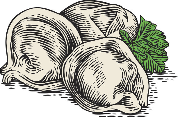 饺子和绿欧芹图片下载