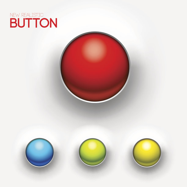 Web界面UI按钮元素。矢量图图片下载