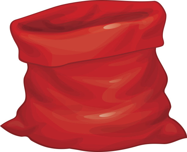 向量圣诞老人袋孤立。图片下载