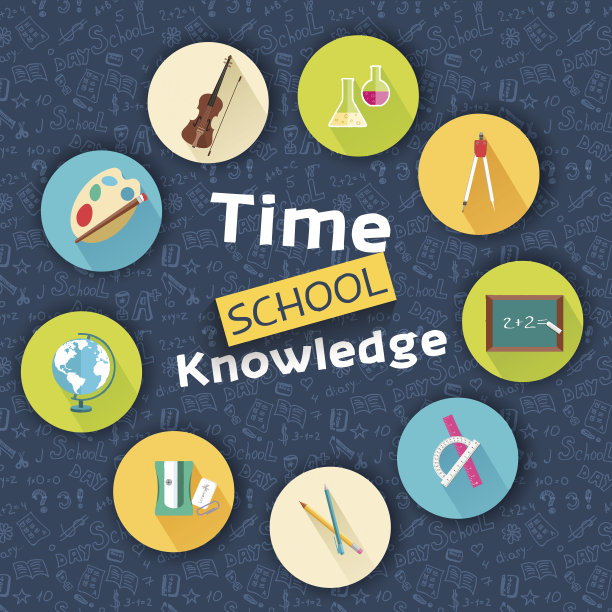 回到学校抽象背景平面图标圆的概念图片下载