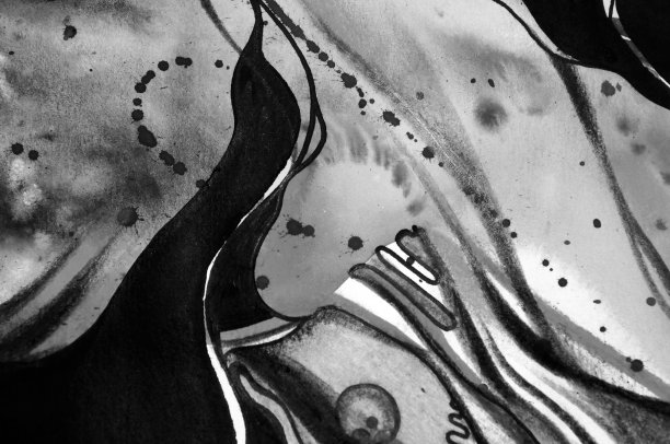 黑白抽象水彩纹理图片下载