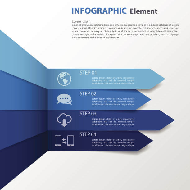 用于网页设计的最小箭头符号信息图。图片下载