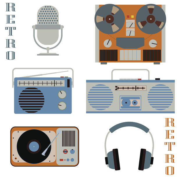 复古媒体技术图标图片下载