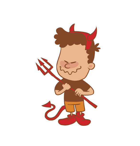 可爱的彩色三叉戟小男孩图片下载