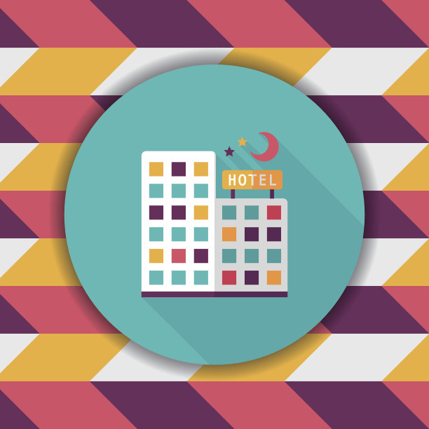 酒店平面图标与长影子图片下载