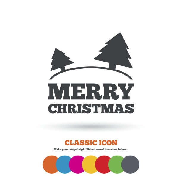 圣诞快乐的标志图标。树象征图片下载