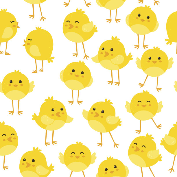 无缝图案与可爱的小鸟图片下载