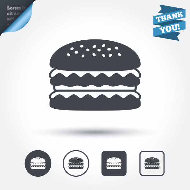 汉堡图标。汉堡食品标志图片下载