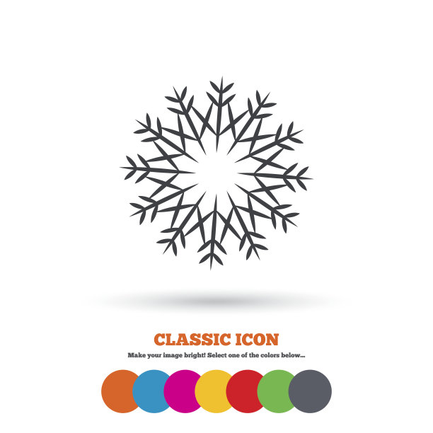 雪花的艺术标志图标。空调图片下载