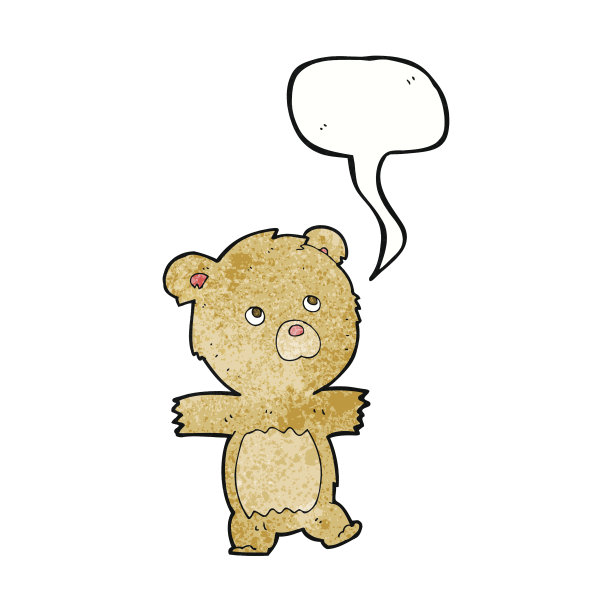 卡通可爱的泰迪熊与语音泡泡图片下载